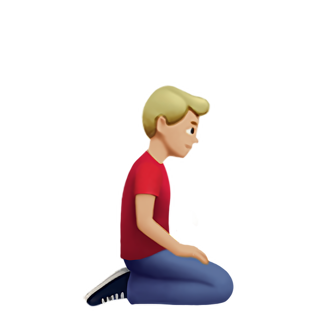 Man Kneeling Facing Right: Medium-Light Skin Tone
