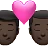 Kiss: Man, Man, Dark Skin Tone