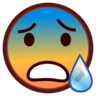 Emoji Față cu gură deschisă și transpirație rece 😰 image - Emojidex style