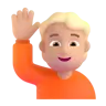 Person Raising Hand: Medium-Light Skin Tone Emoji 🙋🏼 image - Microsoft 3D Fluent style