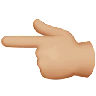Backhand Index Pointing Left: Medium-Light Skin Tone Emoji 👈🏼 image - Apple style