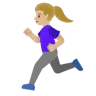 Woman Running: Medium-Light Skin Tone Emoji 🏃🏼‍♀️ image - Google Noto Color style