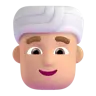 Man Wearing Turban: Medium-Light Skin Tone Emoji 👳🏼‍♂️ image - Microsoft 3D Fluent style