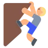 Person Climbing: Medium-Light Skin Tone Emoji 🧗🏼 image - Tossface style
