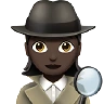 Woman Detective: Dark Skin Tone Emoji 🕵🏿‍♀️ image - Apple style