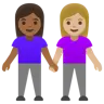 Woman And Man Holding Hands: Medium-Light Skin Tone, Medium-Dark Skin Tone Emoji 👩🏼‍🤝‍👨🏾 image - Google Noto Color style
