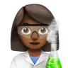 Woman Scientist: Medium-Dark Skin Tone Emoji 👩🏾‍🔬 image - Apple style