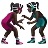 Women Wrestling: Dark Skin Tone