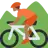 Person Mountain Biking: Medium-Dark Skin Tone