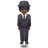 Person In Suit Levitating: Dark Skin Tone