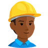 Construction Worker: Medium-Dark Skin Tone Emoji 👷🏾 image - Facebook Messenger (2016) style