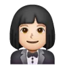 Woman In Tuxedo: Light Skin Tone Emoji 🤵🏻‍♀️ image - Samsung style