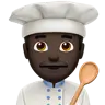 Man Cook: Dark Skin Tone Emoji 👨🏿‍🍳 image - Apple style