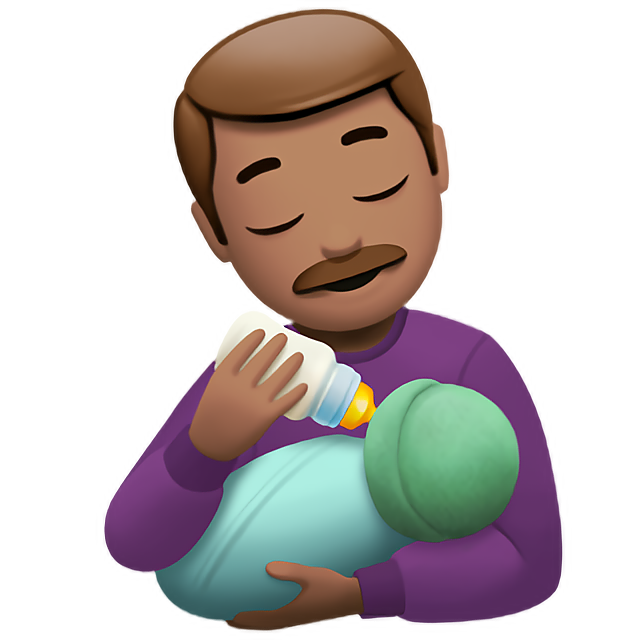 Man Feeding Baby: Medium Skin Tone