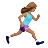 Woman Running Facing Right: Medium Skin Tone