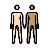 People Holding Hands: Light Skin Tone, Medium Skin Tone Emoji 🧑🏻‍🤝‍🧑🏽 image - OpenMoji style