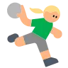 Woman Playing Handball: Medium-Light Skin Tone Emoji 🤾🏼‍♀️ image - Tossface style