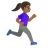 Woman Running Facing Right: Medium-Dark Skin Tone