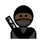 Ninja: Dark Skin Tone Emoji 🥷🏿 image - OpenMoji style