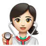 Woman Health Worker: Light Skin Tone Emoji 👩🏻‍⚕️ image - WhatsApp style