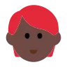Person: Dark Skin Tone, Red Hair Emoji 🧑🏿‍🦰 image - Tossface style