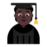 Student: Dark Skin Tone Emoji 🧑🏿‍🎓 image - Microsoft Classic 2D style