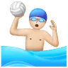 Man Playing Water Polo: Light Skin Tone Emoji 🤽🏻‍♂️ image - Samsung style