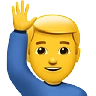 Man Raising Hand Emoji 🙋‍♂️ image - Apple style