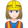 Woman Construction Worker: Light Skin Tone Emoji 👷🏻‍♀️ image - Emojidex style