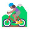 Woman Mountain Biking: Medium Skin Tone Emoji 🚵🏽‍♀️ image - Microsoft Classic 2D style