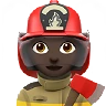 Woman Firefighter: Dark Skin Tone Emoji 👩🏿‍🚒 image - Apple style