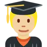 Student: Medium-Light Skin Tone Emoji 🧑🏼‍🎓 image - Twitter / X (Twemoji) style