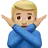 Man Gesturing No: Medium-Light Skin Tone