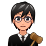 Judge: Medium-Light Skin Tone Emoji 🧑🏼‍⚖️ image - Emojidex style