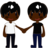 Men Holding Hands: Dark Skin Tone