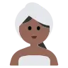 Woman In Steamy Room: Medium-Dark Skin Tone Emoji 🧖🏾‍♀️ image - Tossface style