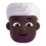 Person Wearing Turban: Dark Skin Tone Emoji 👳🏿 image - Microsoft 3D Fluent style