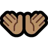 Open Hands: Medium Skin Tone Emoji 👐🏽 image - Microsoft Windows 10 Segoe UI Emoji style