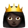 Princess: Dark Skin Tone Emoji 👸🏿 image - Apple style