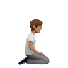 Person Kneeling Facing Right: Medium Skin Tone Emoji 🧎🏽‍➡️ image - Apple style