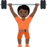 Person Lifting Weights: Dark Skin Tone Emoji 🏋🏿 image - Twitter / X (Twemoji) style