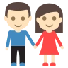 Woman And Man Holding Hands: Light Skin Tone Emoji 👫🏻 image - EmojiTwo style