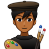 Man Artist: Medium-Dark Skin Tone Emoji 👨🏾‍🎨 image - Emojidex style