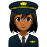Woman Pilot: Medium-Dark Skin Tone Emoji 👩🏾‍✈️ image - Emojidex style