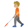 Person With White Cane: Medium-Light Skin Tone Emoji 🧑🏼‍🦯 image - Google Noto Color style
