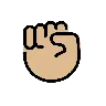 Raised Fist: Medium-Light Skin Tone Emoji ✊🏼 image - OpenMoji style