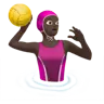 Woman Playing Water Polo: Dark Skin Tone Emoji 🤽🏿‍♀️ image - Apple style