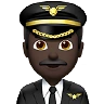 Man Pilot: Dark Skin Tone Emoji 👨🏿‍✈️ image - Apple style