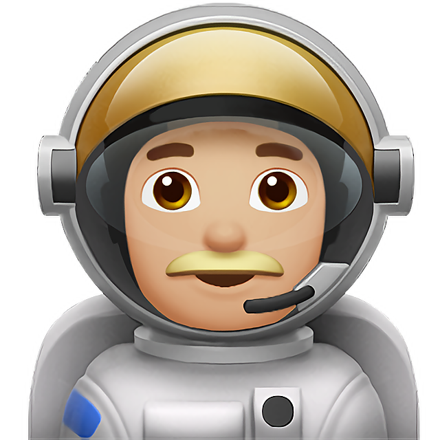 Man Astronaut: Medium-Light Skin Tone