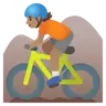 Person Mountain Biking: Medium Skin Tone Emoji 🚵🏽 image - Google Noto Color style